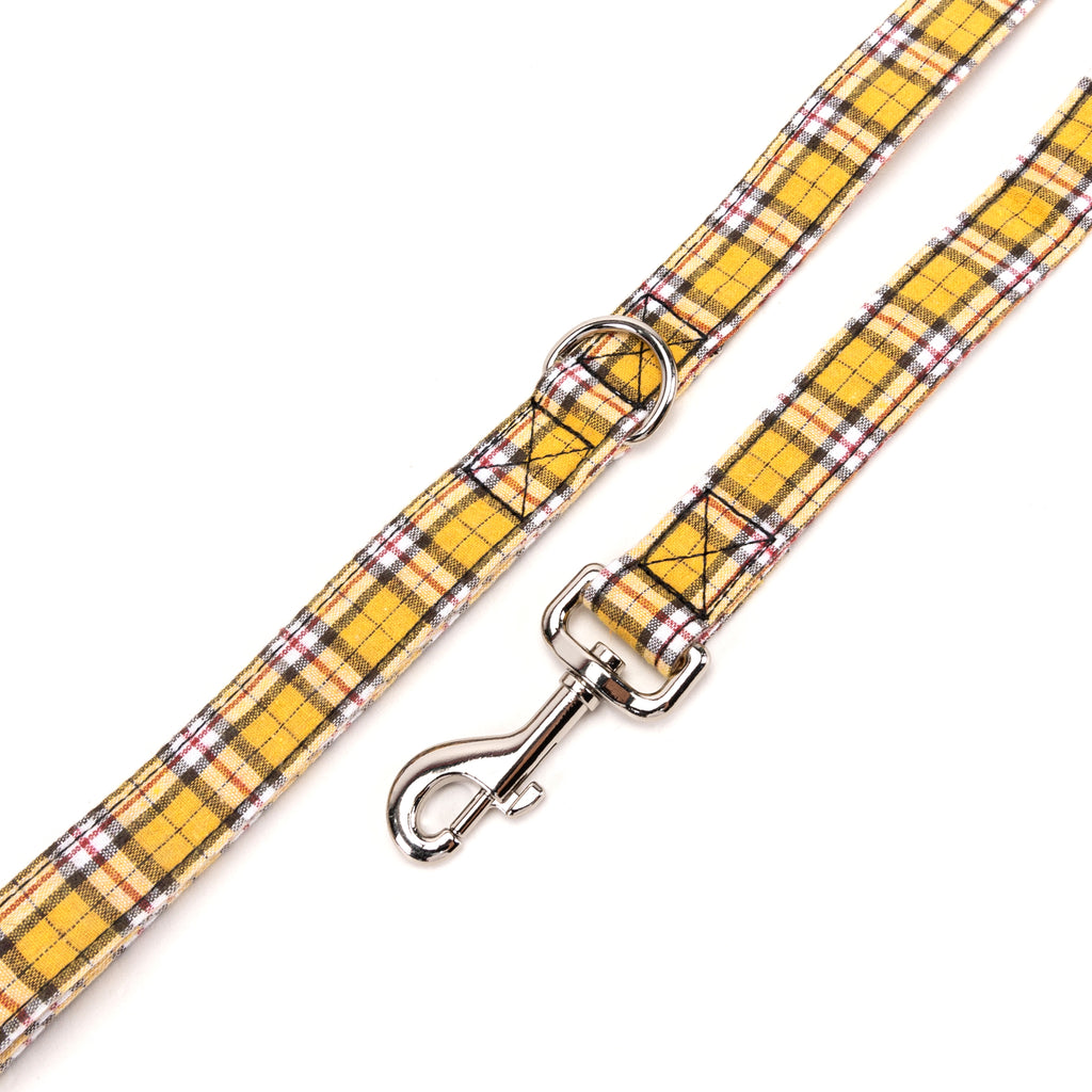 100% Cotton Adjustable Dog Leash MacPherson Hunting Yellow hardware
