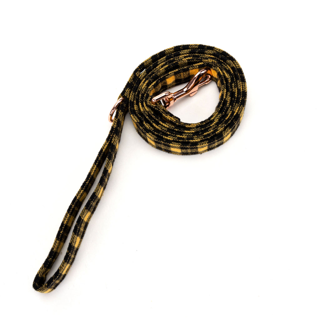 100% Cotton Adjustable Dog Leash  Rose Gold Watch Yellow rolled