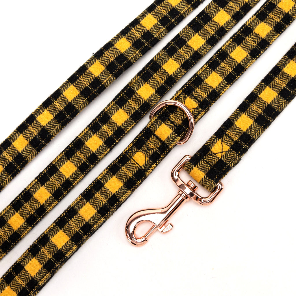 100% Cotton Adjustable Dog Leash  Rose Gold Watch Yellow detail