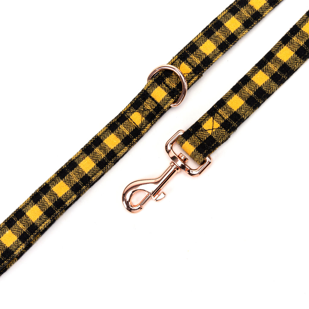 100% Cotton Adjustable Dog Leash  Rose Gold Watch Yellow hardware