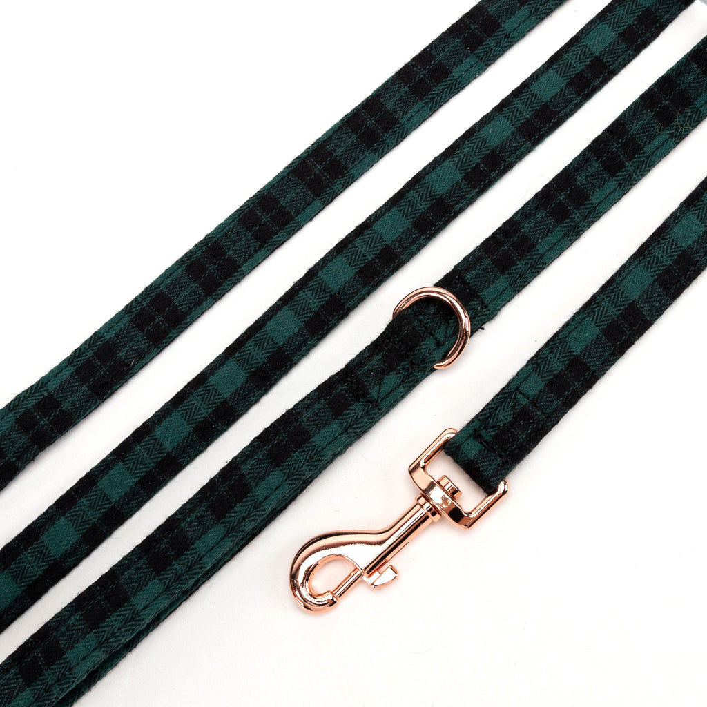 100% Cotton Adjustable Dog Leash Black Watch Army detail