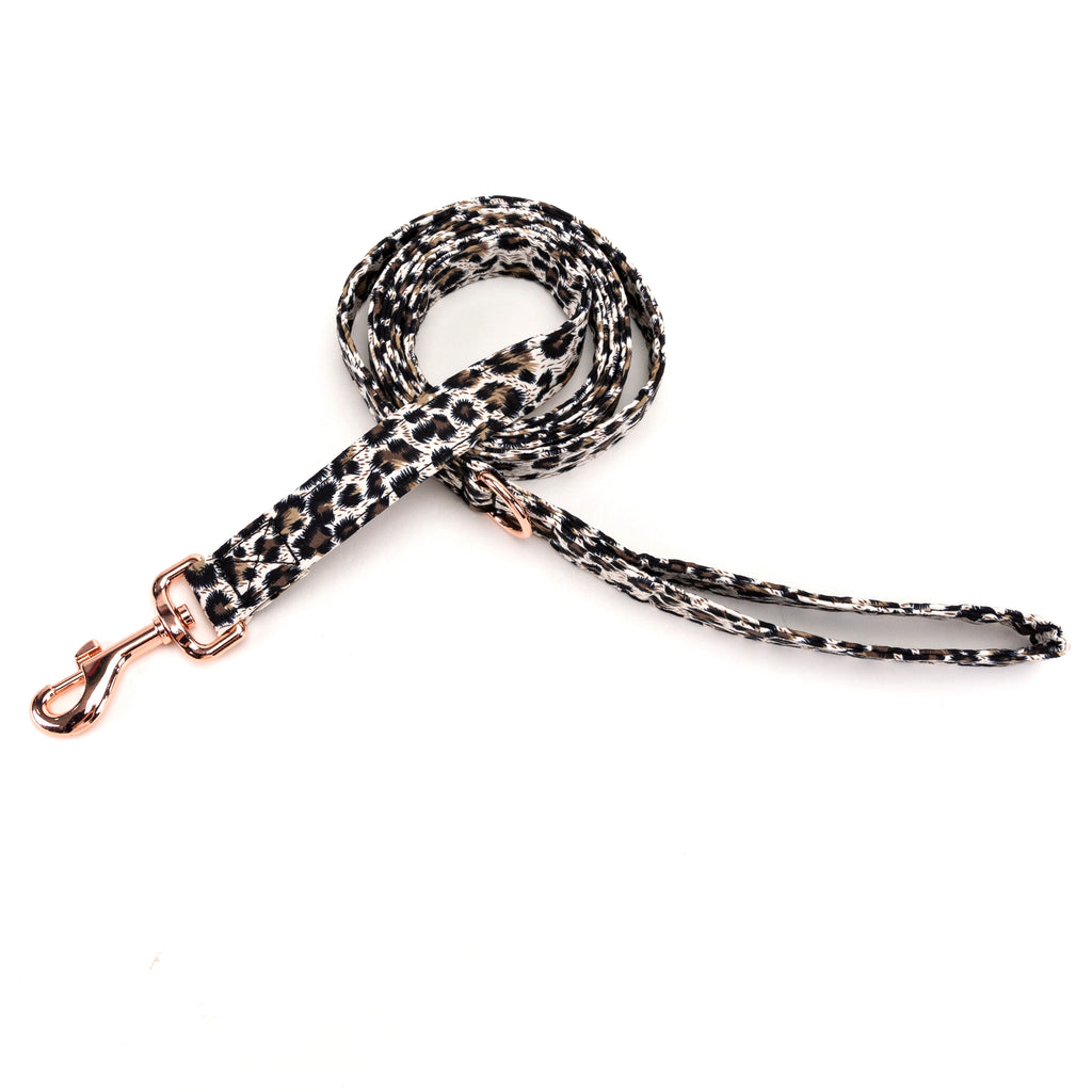 100% Cotton Adjustable Dog Leash  Leopard Brown main