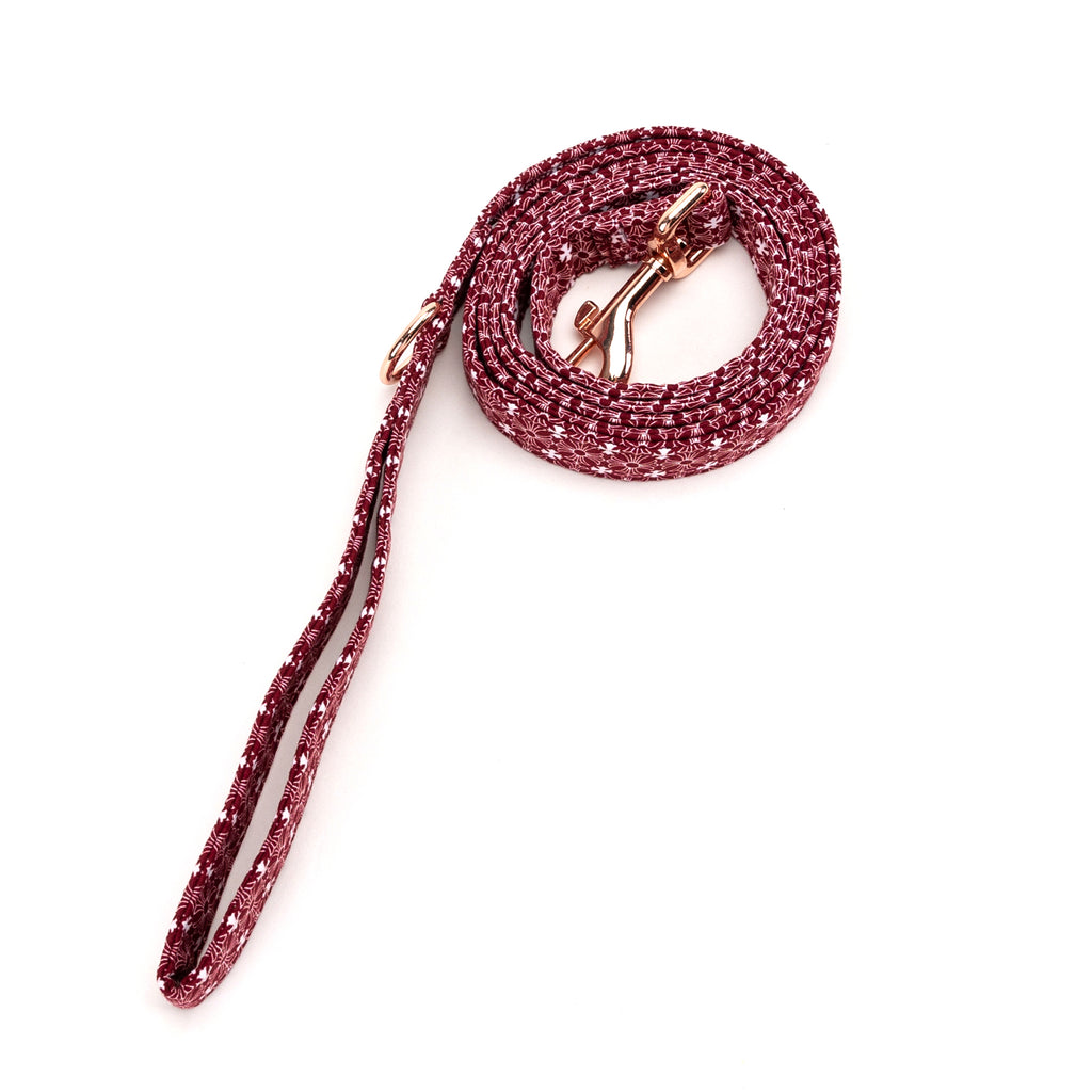 100% Cotton Adjustable Dog Leash   Chrome Hearts red rolled