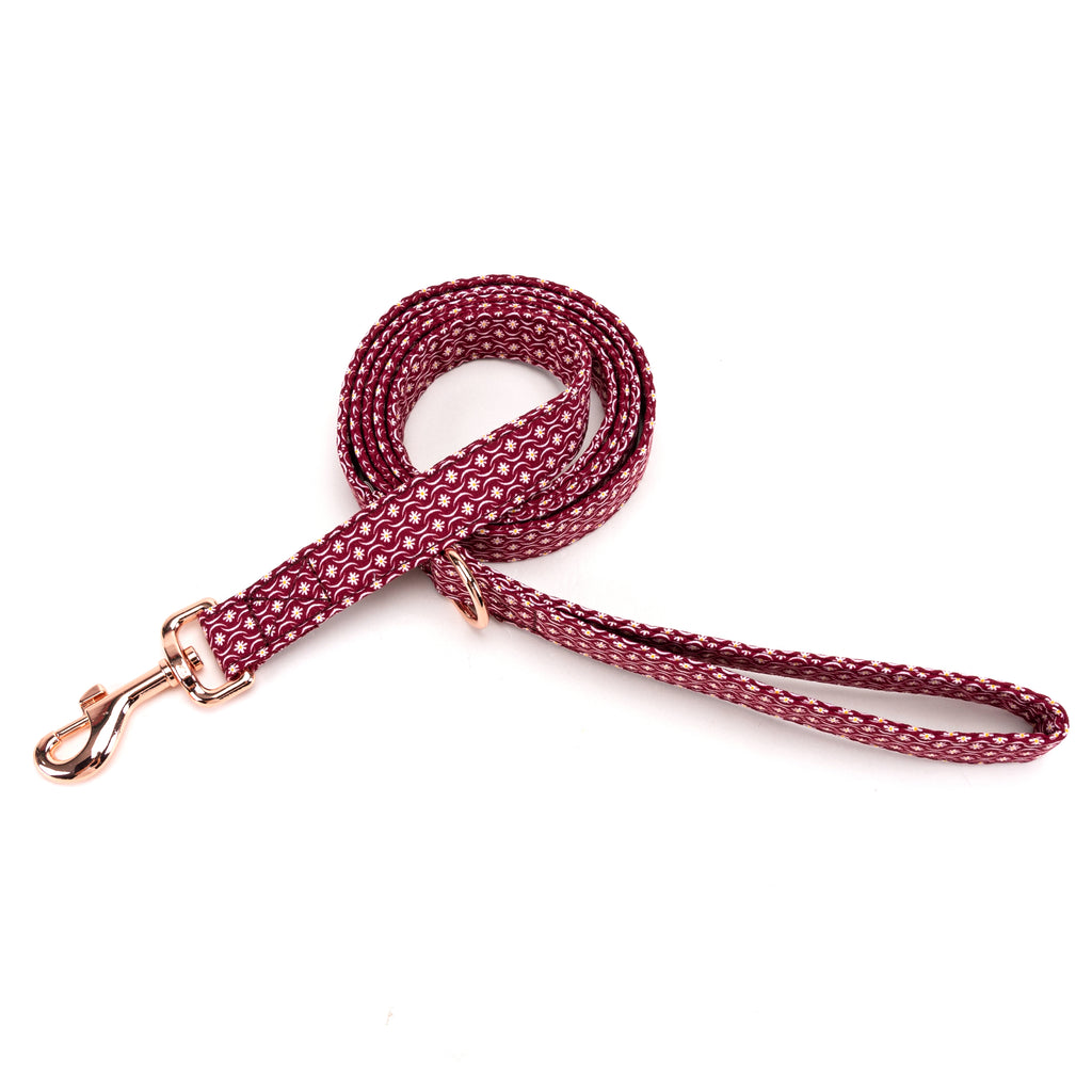100% Cotton Adjustable Dog Leash  Heritage Red main