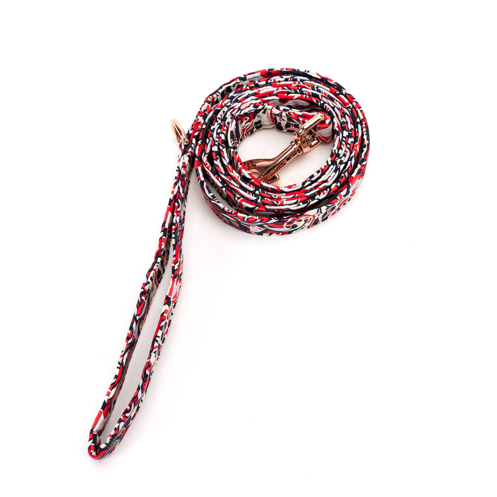100% Cotton Adjustable Dog Leash  Impressionist rolled
