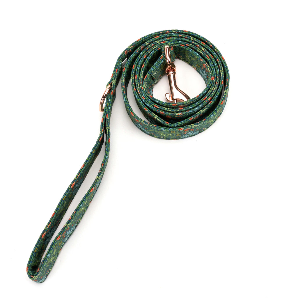 100% Cotton Adjustable Dog Leash Golden Lily rolled