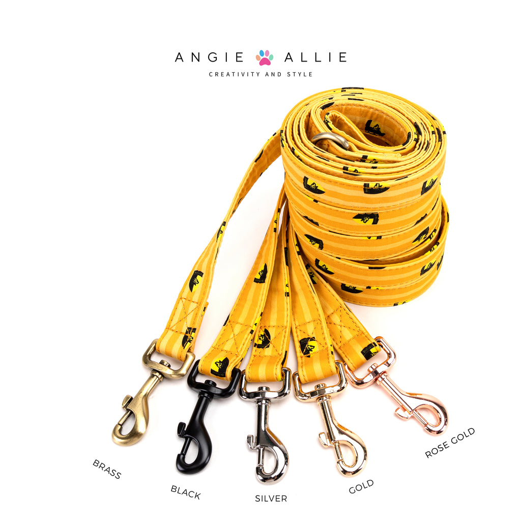 Dog Leash  Harry Potter Hufflepuff Pride with brass, black, silver, gold, rose gold hardware