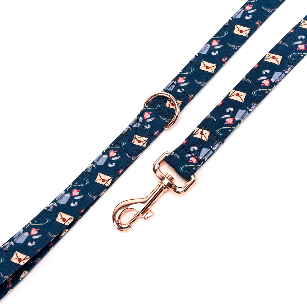 100% Cotton Adjustable Dog Leash Rose Gold  Harry Potter Ravenclaw House hardware