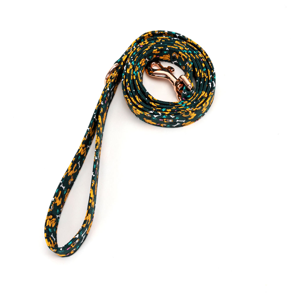 100% Cotton Adjustable Dog Leash Rose Gold Pluto rolled