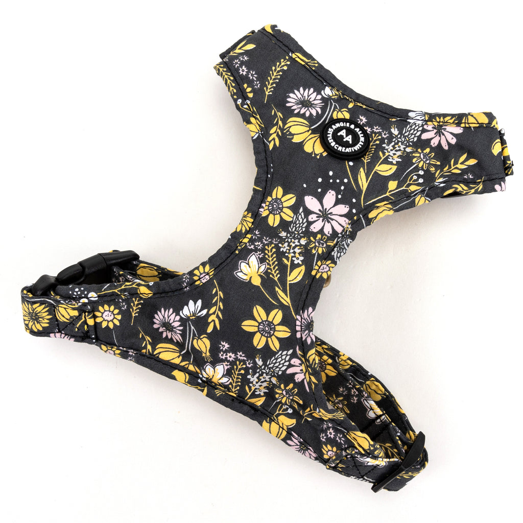 100% Cotton Adjustable No Pull Dog Harness Brass Daisy main