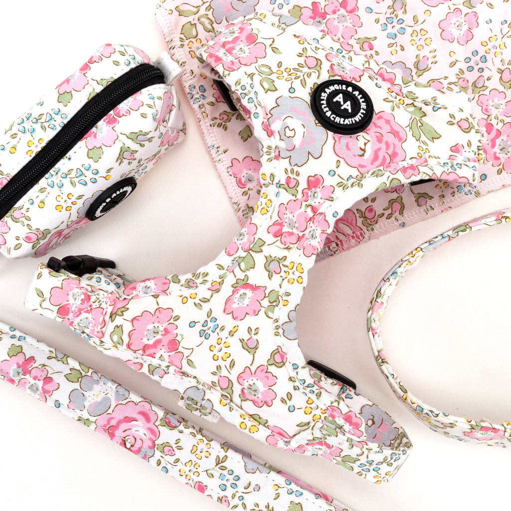 100% Cotton Adjustable No Pull Dog Harness Brass Vintage Rose Pink products series