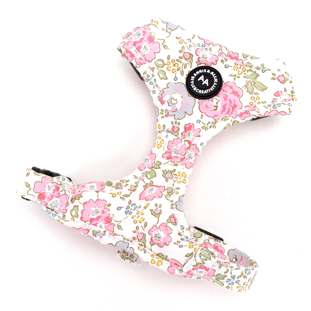 100% Cotton Adjustable No Pull Dog Harness Brass Vintage Rose Pink main