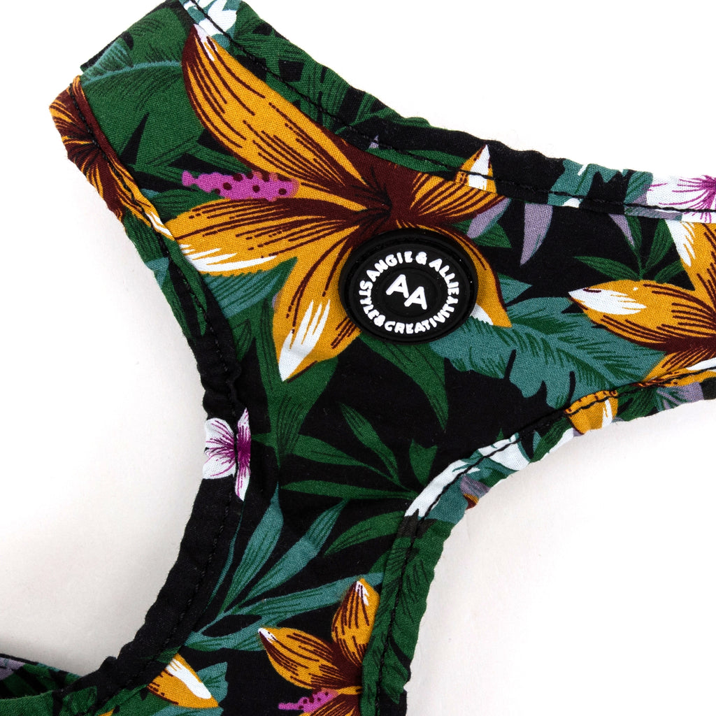 100% Cotton Adjustable No Pull Dog Harness Brass detail