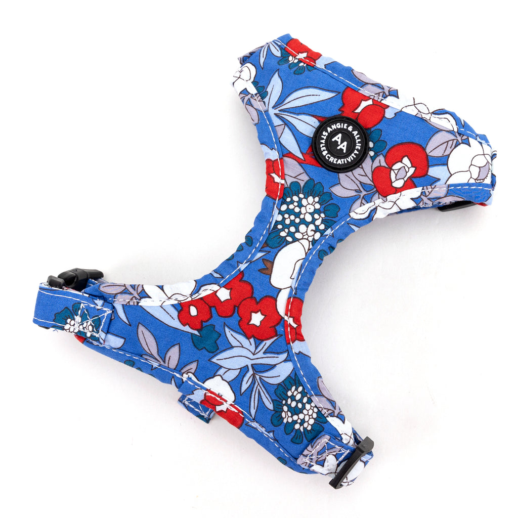 100% Cotton Adjustable No Pull Dog Harness Brass Rhododendron main