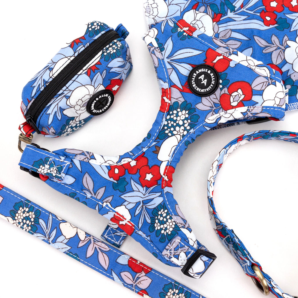 100% Cotton Adjustable No Pull Dog Harness Brass Rhododendron products series