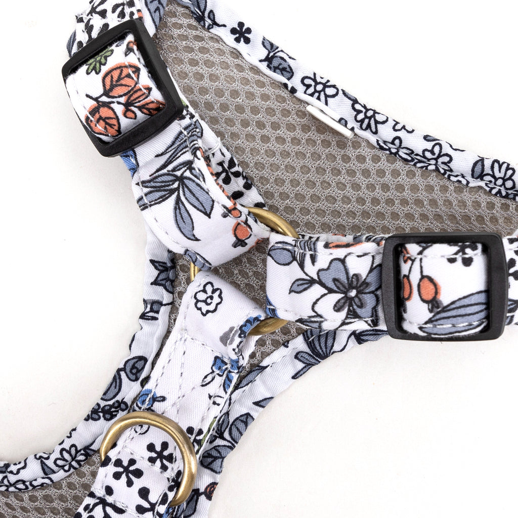 100% Cotton Adjustable No Pull Dog Harness Brass Spring Valley hardware