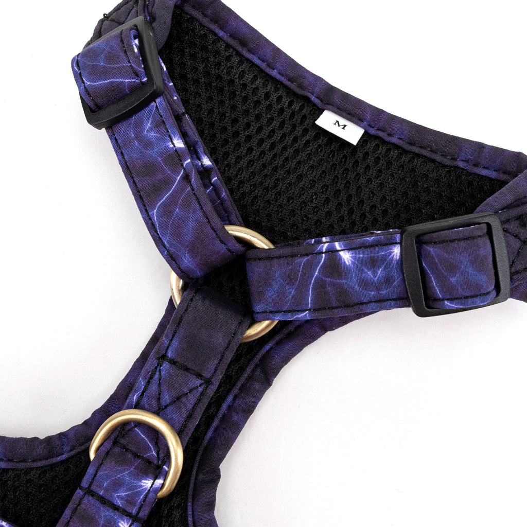 100% Cotton Adjustable No Pull Dog Harness Brass Aurora hardware