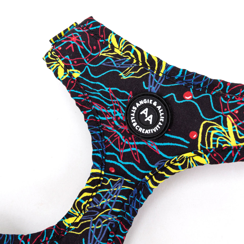 100% Cotton Adjustable No Pull Dog Harness Brass Seaside detail