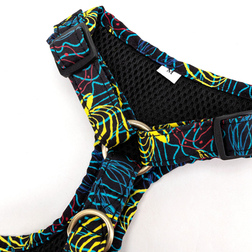 100% Cotton Adjustable No Pull Dog Harness Brass Seaside hardware