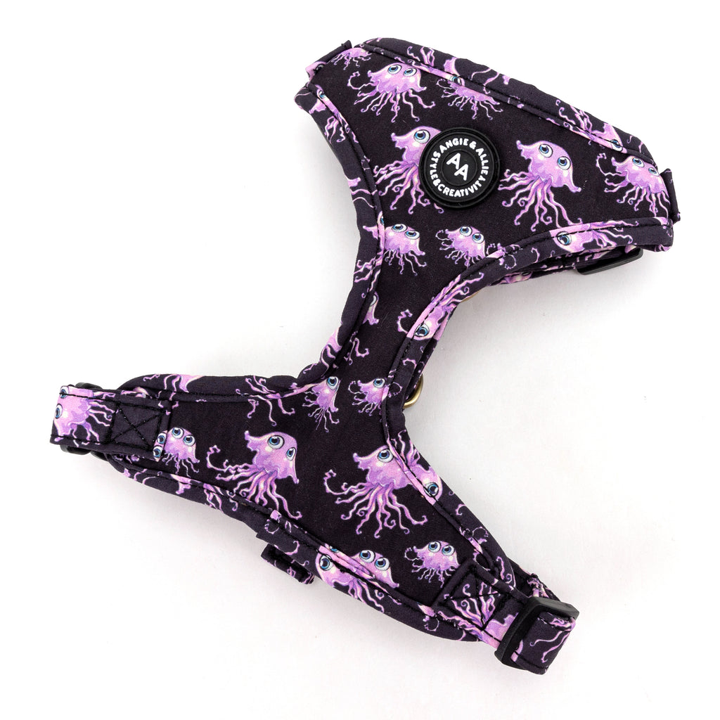 100% Cotton Adjustable No Pull Dog Harness Brass Jellyfish main