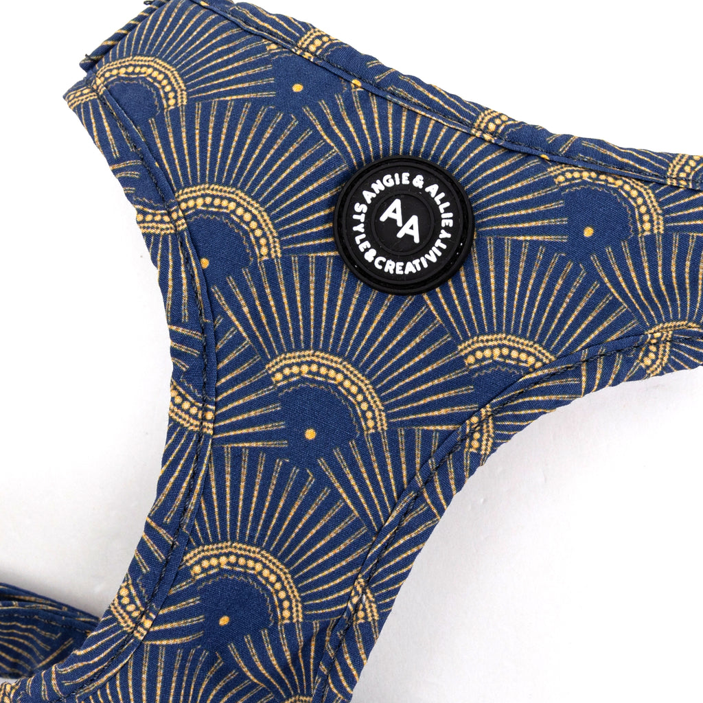 100% Cotton Adjustable Dog Vest Harness Japanese Waves detail