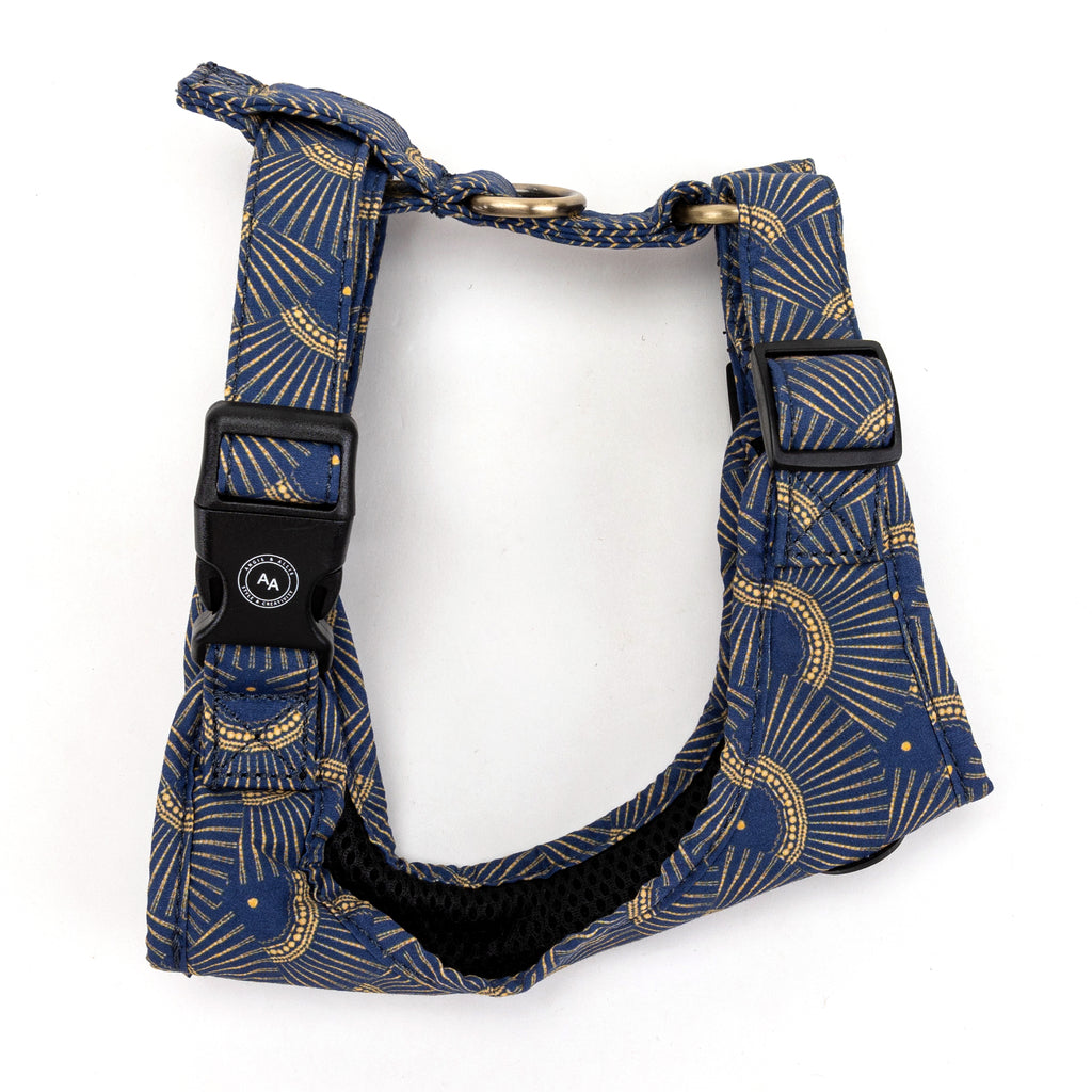 100% Cotton Adjustable Dog Vest Harness Japanese Waves side