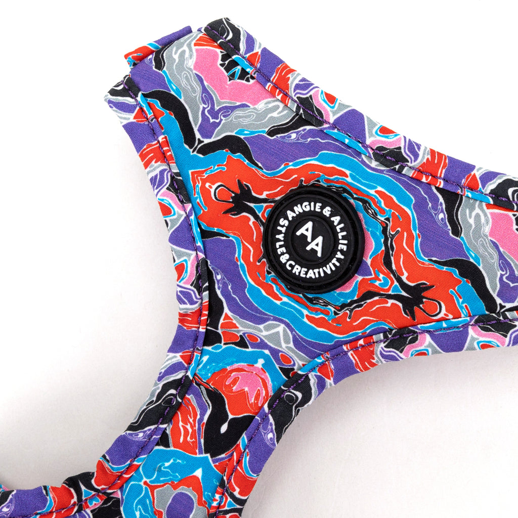 100% Cotton Adjustable No Pull Dog Harness Brass Fantasy detail