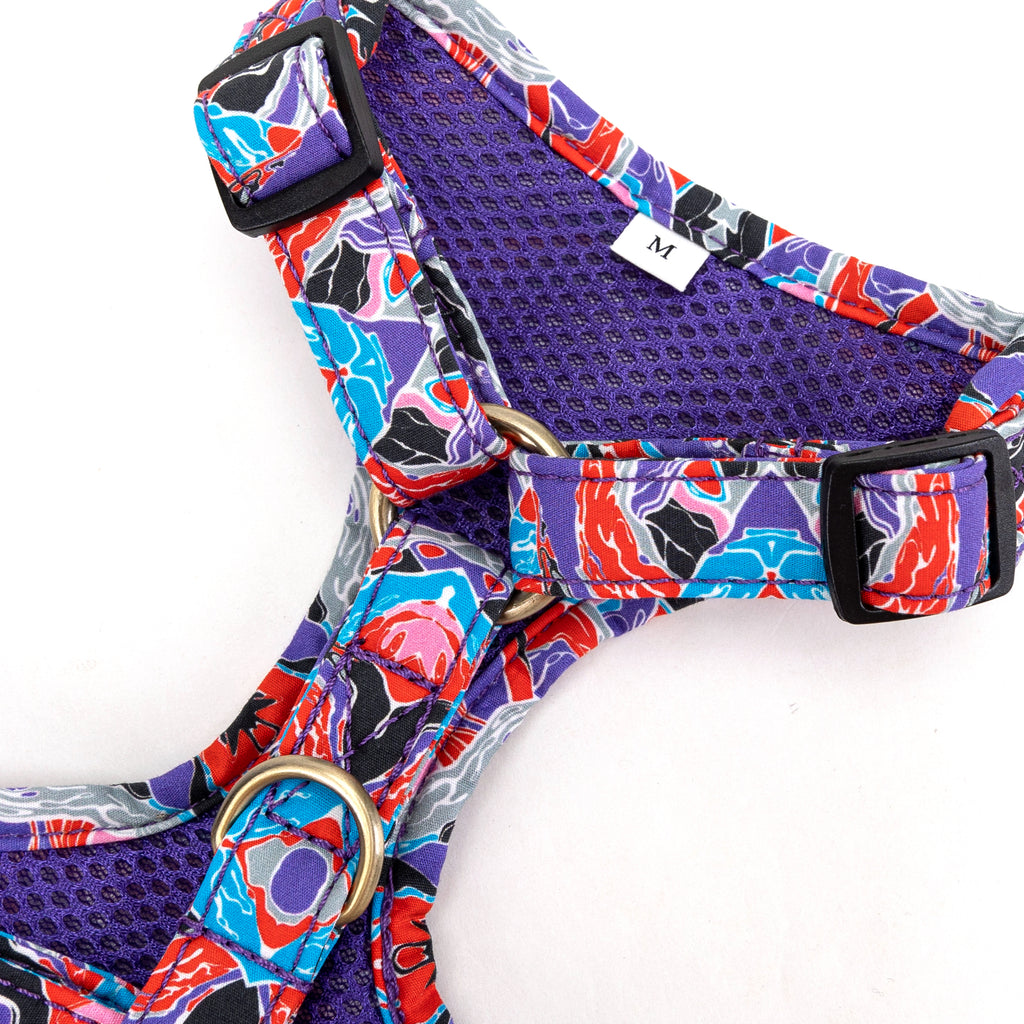 100% Cotton Adjustable No Pull Dog Harness Brass Fantasy hardware