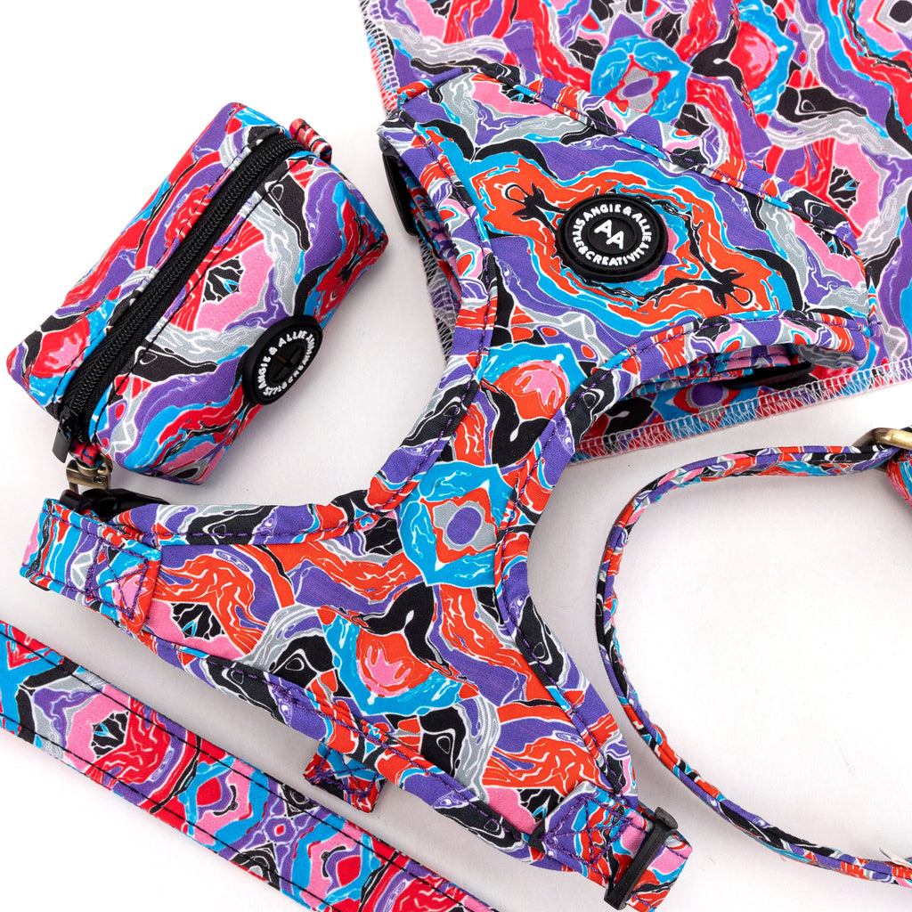 100% Cotton Adjustable No Pull Dog Harness Brass Fantasy products series