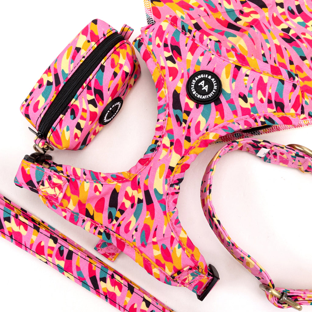 100% Cotton Adjustable No Pull Dog Harness Brass Zebra products series