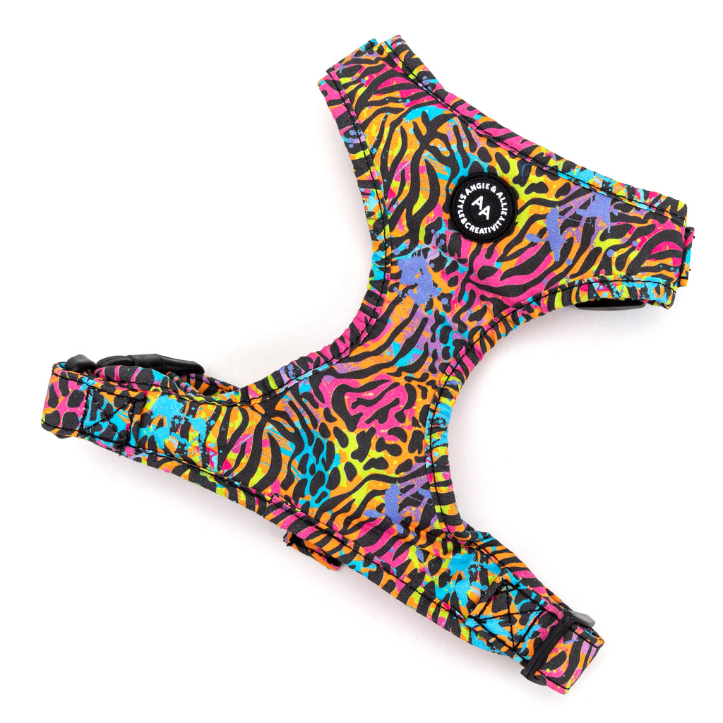 100% Cotton Adjustable No Pull Dog Harness Brass Colorful Wildlife main