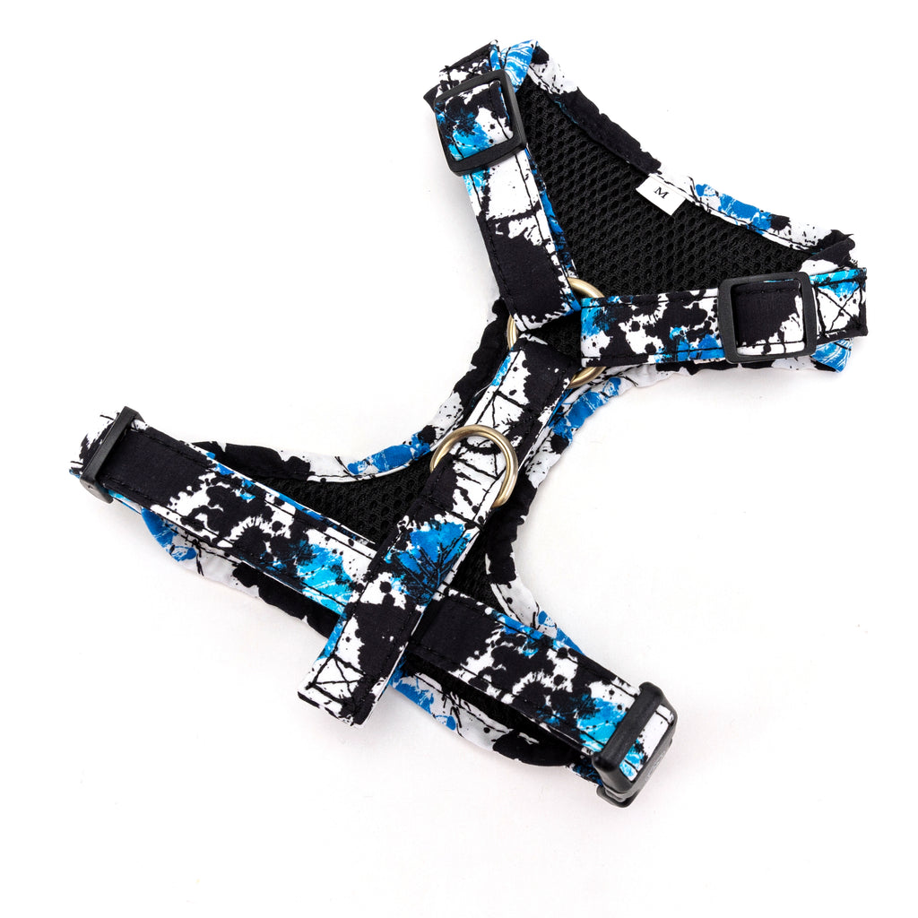 100% Cotton Adjustable No Pull Dog Harness Brass Lotus back