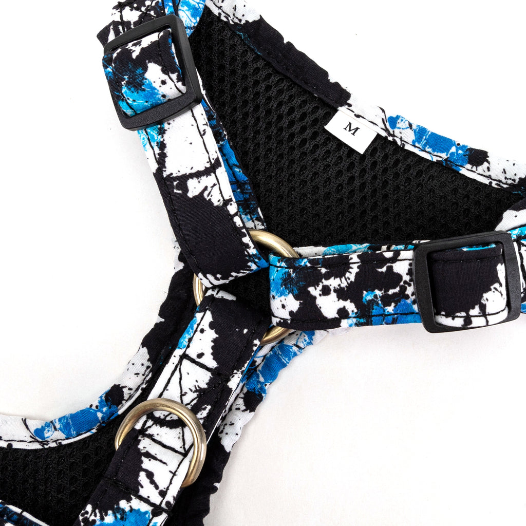 100% Cotton Adjustable No Pull Dog Harness Brass Lotus hardware