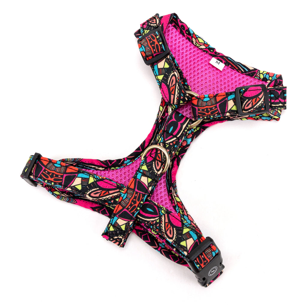 100% Cotton Adjustable No Pull Dog Harness Brass African back