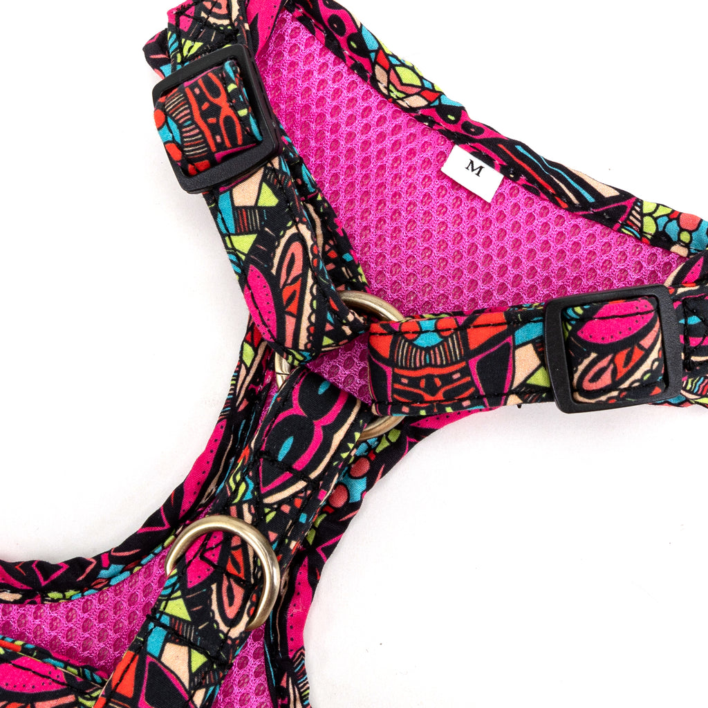 100% Cotton Adjustable No Pull Dog Harness Brass African hardware