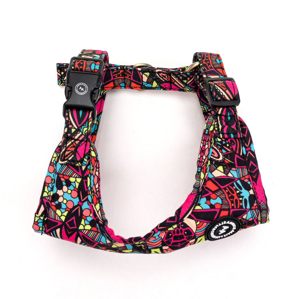 100% Cotton Adjustable No Pull Dog Harness Brass African side