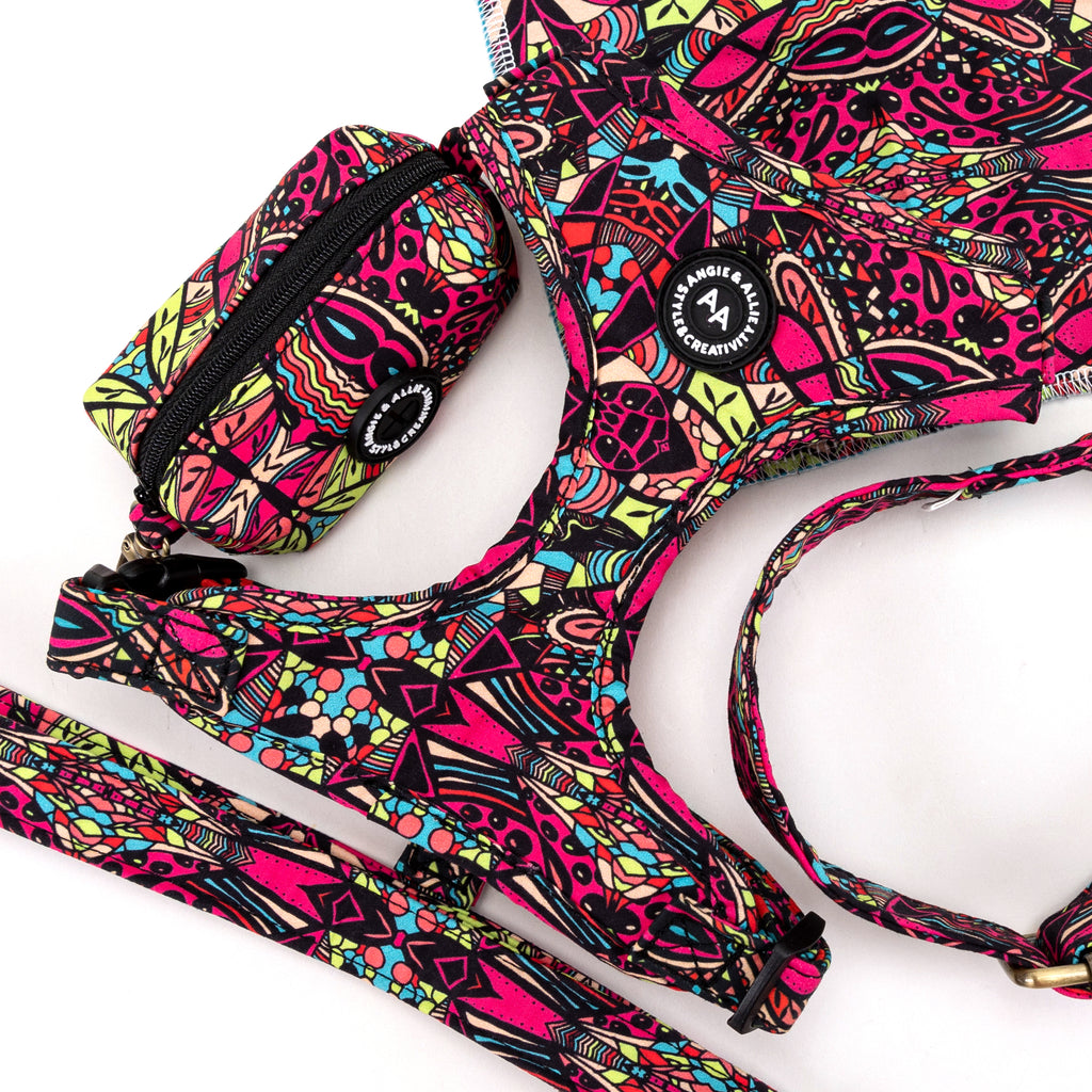 100% Cotton Adjustable No Pull Dog Harness Brass African products series