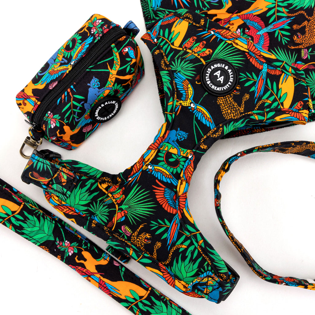 100% Cotton Adjustable No Pull Dog Harness Brass Jungle products series