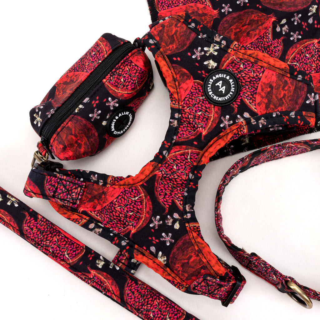 100% Cotton Adjustable No Pull Dog Harness Brass Pomegranate products series