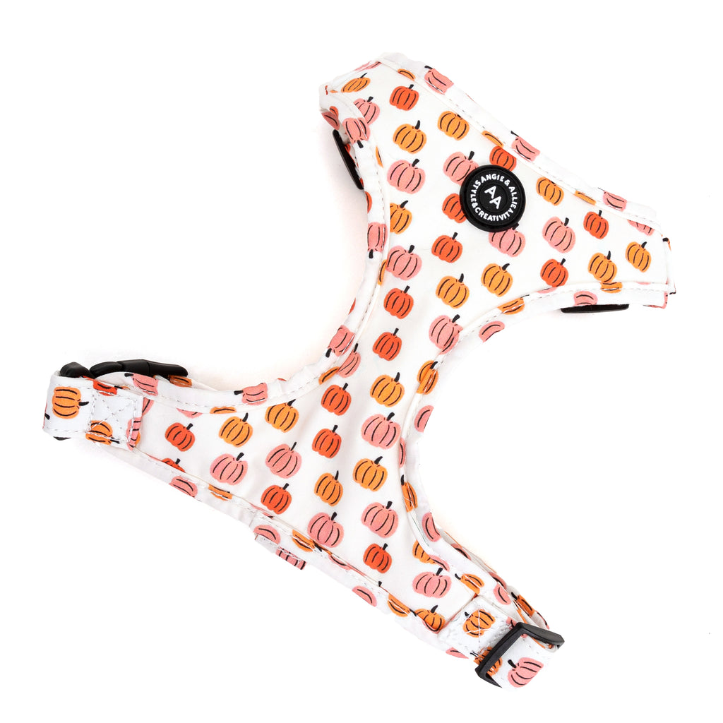 100% Cotton Adjustable No Pull Dog Harness Silver Love Halloween main