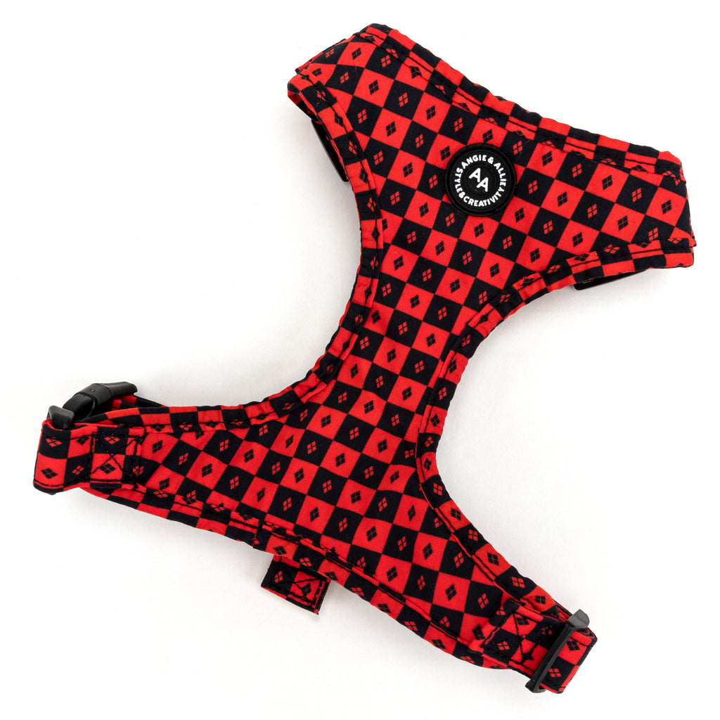 100% Cotton Adjustable No Pull Dog Harness Silver Harley Quinn main