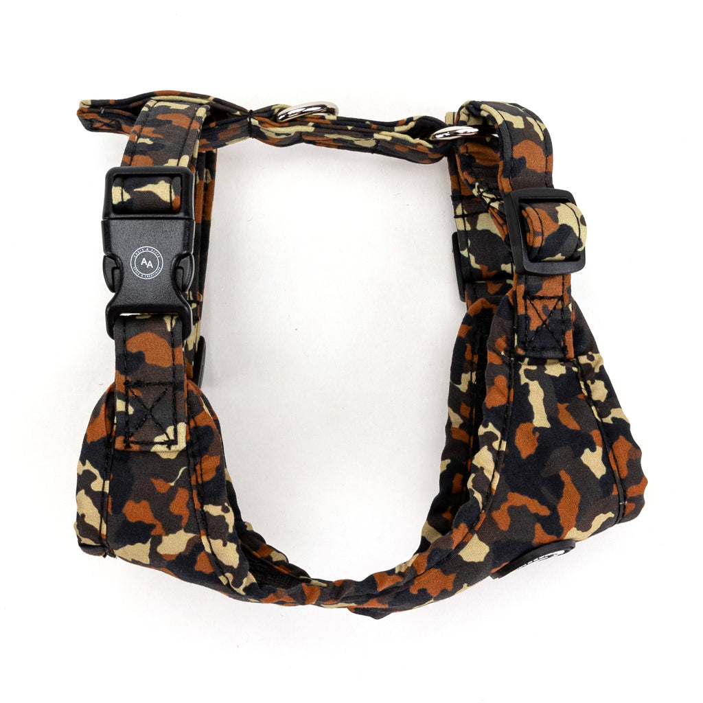 100% Cotton Adjustable No Pull Dog Harness Silver  Camo side