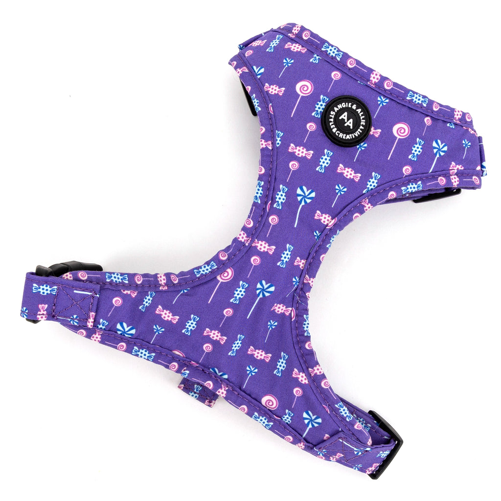 Adjustable No Pull Purple Dog Harness With Silver  Lollipop main