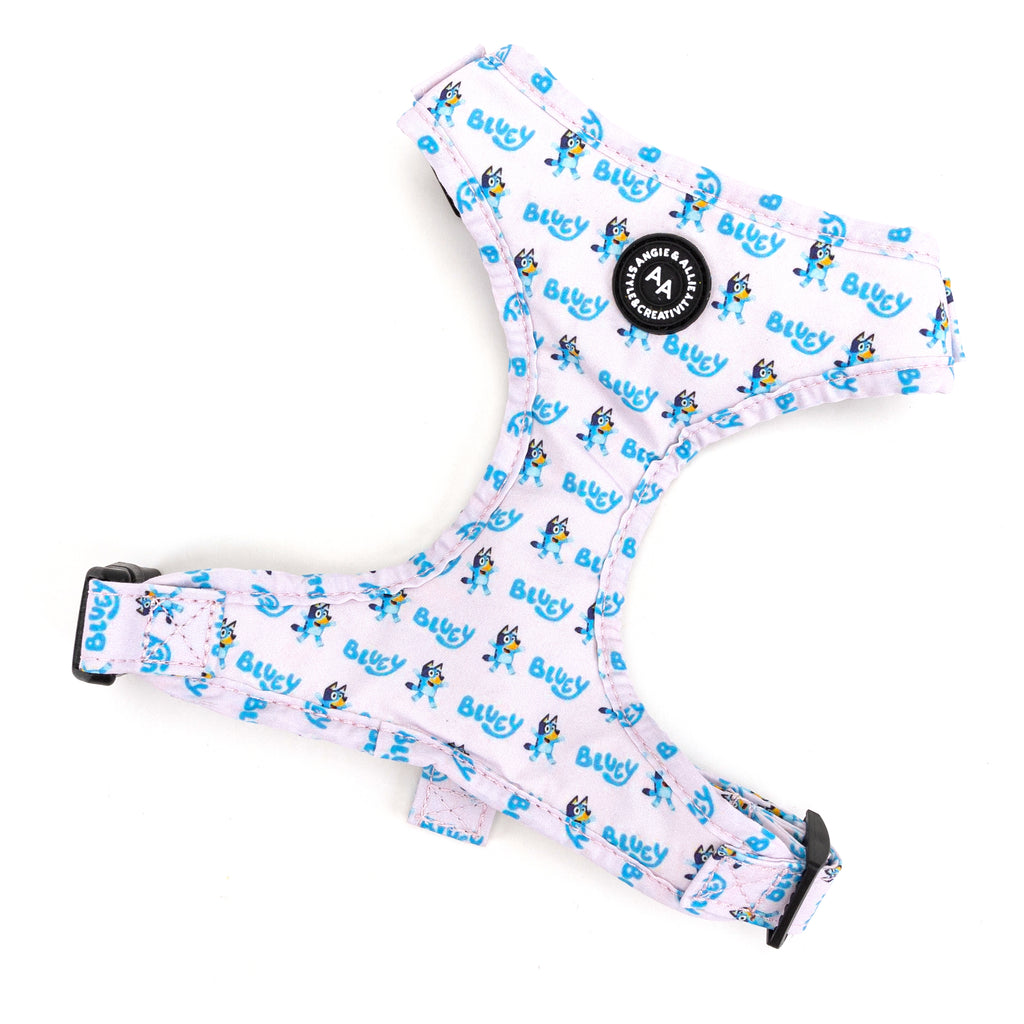100% Cotton Adjustable No Pull Dog Harness Silver  Bluey main