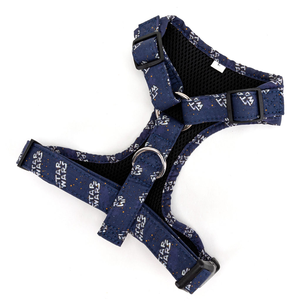100% Cotton Adjustable No Pull Dog Harness Silver Star Wars back