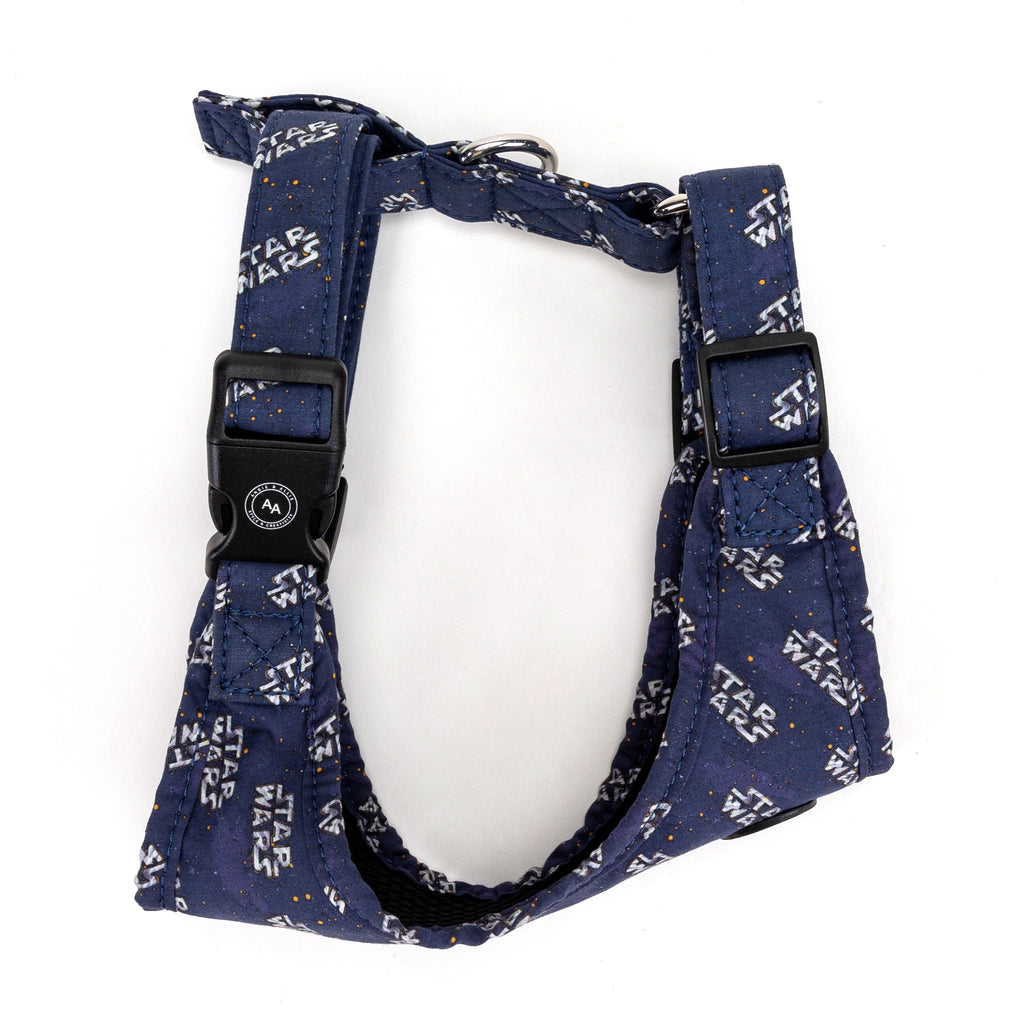 100% Cotton Adjustable No Pull Dog Harness Silver Star Wars side