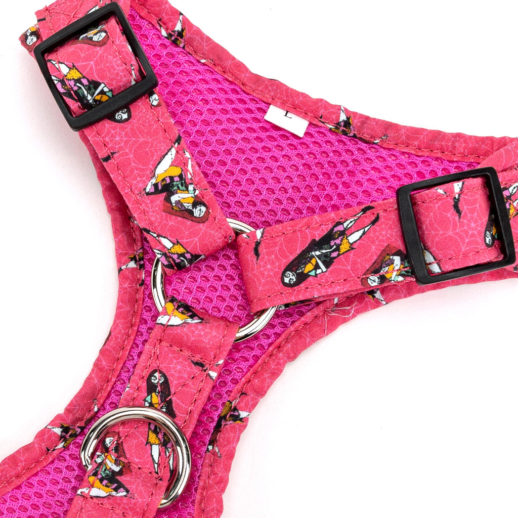 100% Cotton Adjustable No Pull Dog Harness Silver  Sally the nightmare before Christmas buckle