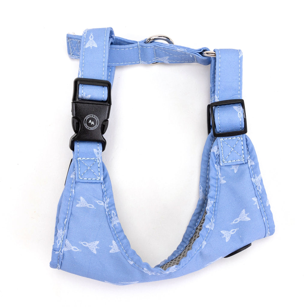 100% Cotton Adjustable No Pull Dog Harness Silver   The Shire LOTR side