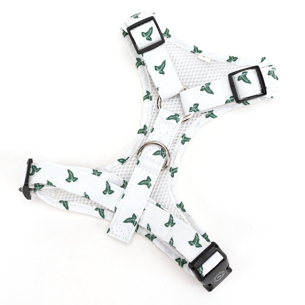 100% Cotton Adjustable No Pull Dog Harness Silver Elven Leaf  LOTR back