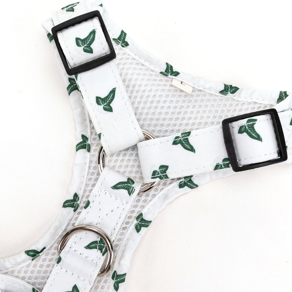 100% Cotton Adjustable No Pull Dog Harness Silver Elven Leaf  LOTR buckle